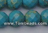 CDE2159 15.5 inches 24mm faceted round dyed sea sediment jasper beads