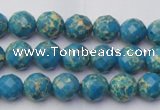 CDE2160 15.5 inches 6mm faceted round dyed sea sediment jasper beads