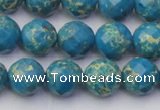 CDE2162 15.5 inches 10mm faceted round dyed sea sediment jasper beads