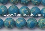 CDE2163 15.5 inches 12mm faceted round dyed sea sediment jasper beads