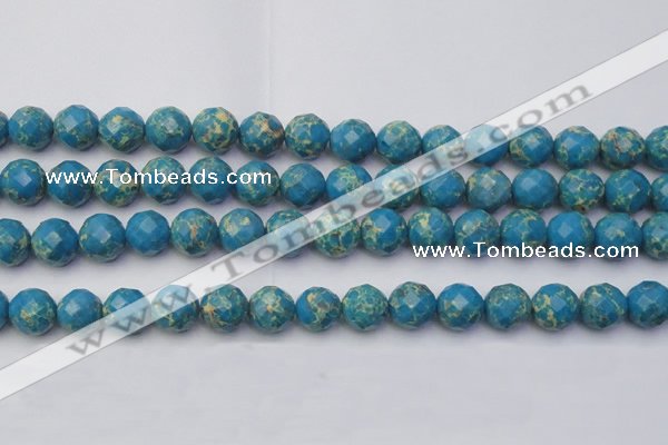 CDE2165 15.5 inches 16mm faceted round dyed sea sediment jasper beads