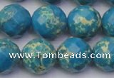 CDE2167 15.5 inches 20mm faceted round dyed sea sediment jasper beads