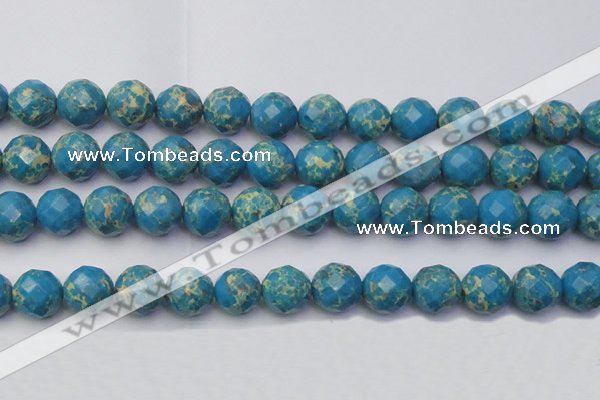 CDE2167 15.5 inches 20mm faceted round dyed sea sediment jasper beads