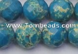 CDE2168 15.5 inches 22mm faceted round dyed sea sediment jasper beads