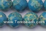 CDE2169 15.5 inches 24mm faceted round dyed sea sediment jasper beads