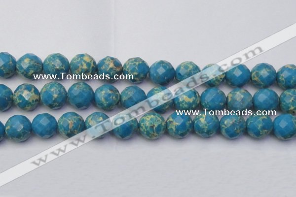 CDE2169 15.5 inches 24mm faceted round dyed sea sediment jasper beads