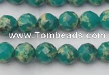 CDE2171 15.5 inches 8mm faceted round dyed sea sediment jasper beads