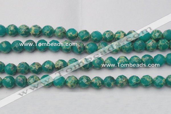 CDE2176 15.5 inches 18mm faceted round dyed sea sediment jasper beads