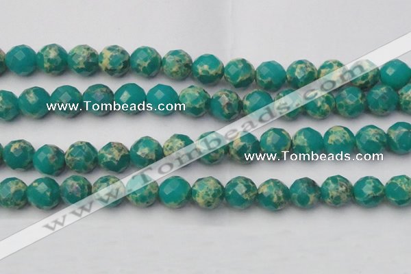 CDE2177 15.5 inches 20mm faceted round dyed sea sediment jasper beads