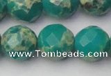 CDE2178 15.5 inches 22mm faceted round dyed sea sediment jasper beads