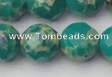 CDE2179 15.5 inches 24mm faceted round dyed sea sediment jasper beads