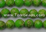 CDE2181 15.5 inches 8mm faceted round dyed sea sediment jasper beads