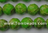 CDE2185 15.5 inches 16mm faceted round dyed sea sediment jasper beads