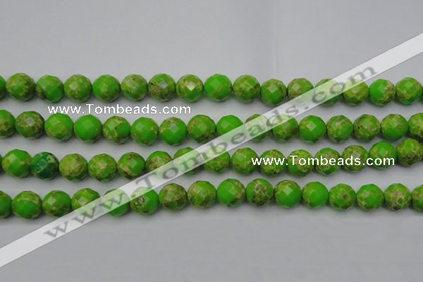 CDE2185 15.5 inches 16mm faceted round dyed sea sediment jasper beads