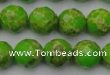 CDE2186 15.5 inches 18mm faceted round dyed sea sediment jasper beads