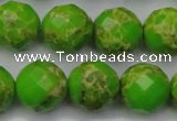 CDE2187 15.5 inches 20mm faceted round dyed sea sediment jasper beads