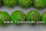 CDE2188 15.5 inches 22mm faceted round dyed sea sediment jasper beads