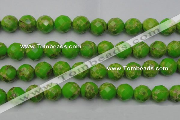 CDE2189 15.5 inches 24mm faceted round dyed sea sediment jasper beads