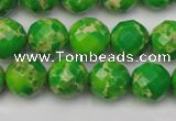 CDE2191 15.5 inches 8mm faceted round dyed sea sediment jasper beads