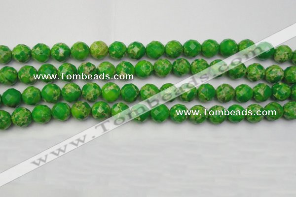 CDE2192 15.5 inches 10mm faceted round dyed sea sediment jasper beads