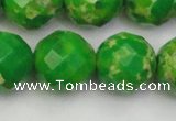 CDE2198 15.5 inches 22mm faceted round dyed sea sediment jasper beads