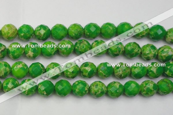 CDE2199 15.5 inches 24mm faceted round dyed sea sediment jasper beads