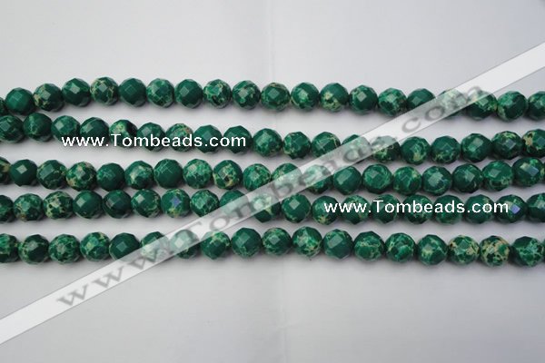 CDE2200 15.5 inches 6mm faceted round dyed sea sediment jasper beads