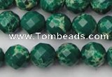 CDE2201 15.5 inches 8mm faceted round dyed sea sediment jasper beads