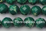 CDE2202 15.5 inches 10mm faceted round dyed sea sediment jasper beads