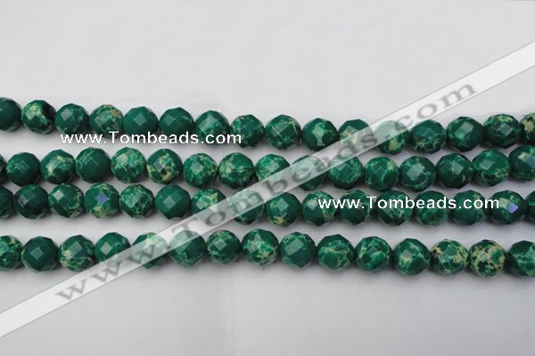 CDE2203 15.5 inches 12mm faceted round dyed sea sediment jasper beads