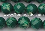 CDE2204 15.5 inches 14mm faceted round dyed sea sediment jasper beads