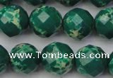 CDE2205 15.5 inches 16mm faceted round dyed sea sediment jasper beads