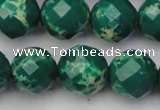 CDE2206 15.5 inches 18mm faceted round dyed sea sediment jasper beads