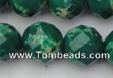 CDE2208 15.5 inches 22mm faceted round dyed sea sediment jasper beads