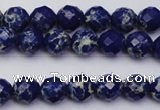 CDE2210 15.5 inches 6mm faceted round dyed sea sediment jasper beads