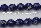 CDE2211 15.5 inches 8mm faceted round dyed sea sediment jasper beads