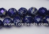 CDE2212 15.5 inches 10mm faceted round dyed sea sediment jasper beads