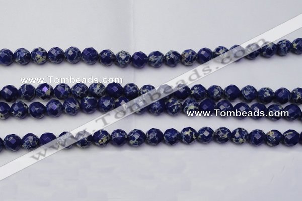 CDE2213 15.5 inches 12mm faceted round dyed sea sediment jasper beads