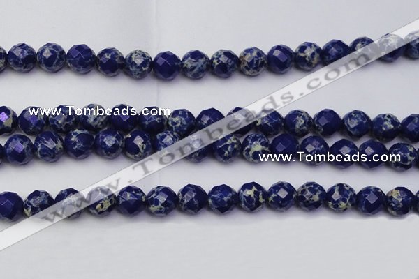 CDE2216 15.5 inches 18mm faceted round dyed sea sediment jasper beads