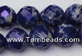CDE2217 15.5 inches 20mm faceted round dyed sea sediment jasper beads