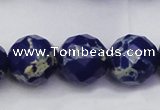 CDE2219 15.5 inches 24mm faceted round dyed sea sediment jasper beads