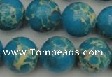 CDE2237 15.5 inches 16mm round dyed sea sediment jasper beads