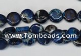 CDE230 15.5 inches 10mm flat round dyed sea sediment jasper beads