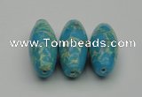 CDE2301 16*38mm rice sea sediment jasper beads wholesale