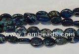 CDE233 15.5 inches 6*8mm oval dyed sea sediment jasper beads