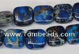 CDE238 15.5 inches 14*14mm square dyed sea sediment jasper beads