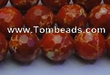 CDE2500 15.5 inches 14mm faceted round dyed sea sediment jasper beads