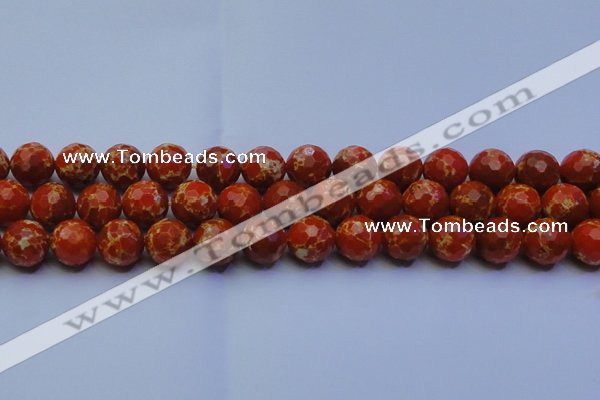 CDE2500 15.5 inches 14mm faceted round dyed sea sediment jasper beads