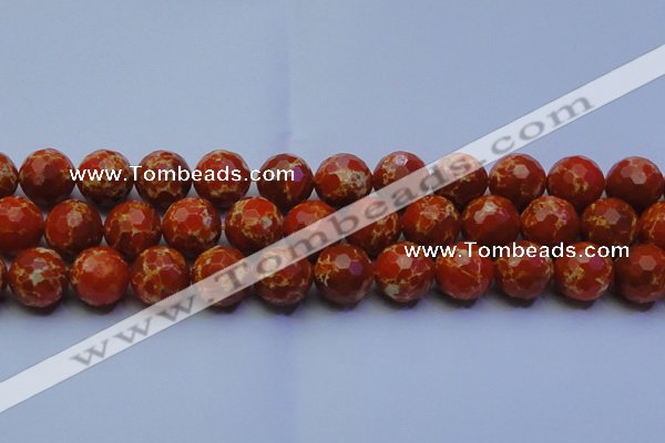 CDE2502 15.5 inches 18mm faceted round dyed sea sediment jasper beads