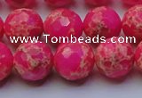 CDE2507 15.5 inches 14mm faceted round dyed sea sediment jasper beads